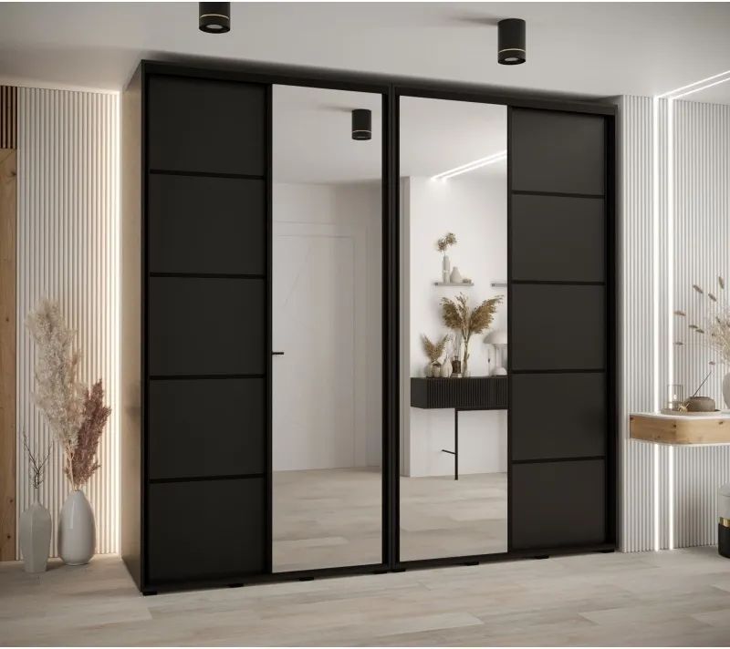 Skříň s posuvnými dveřmi a zrcadlem Davos 5 250, hloubka 50 cm