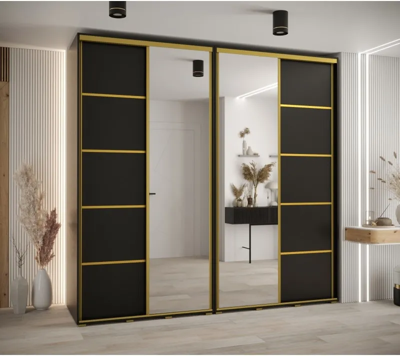Skříň s posuvnými dveřmi a zrcadlem Davos 5 250, hloubka 50 cm