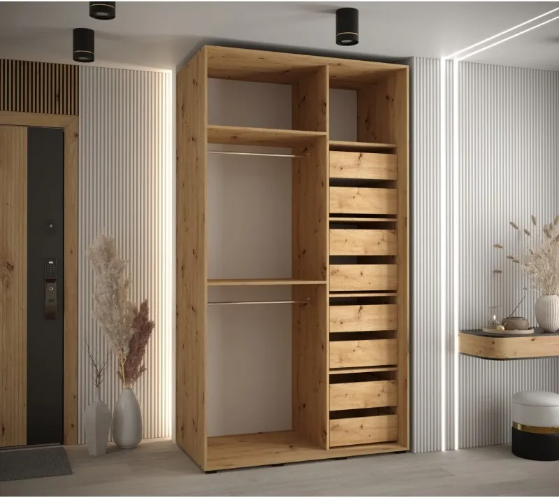 Skříň s posuvnými dveřmi a zrcadlem Davos 5 250, hloubka 50 cm