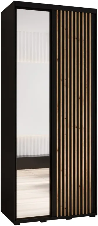 Šatní skříň s posuvnými dveřmi a zrcadlem Lanko 2 100, hloubka 45 cm