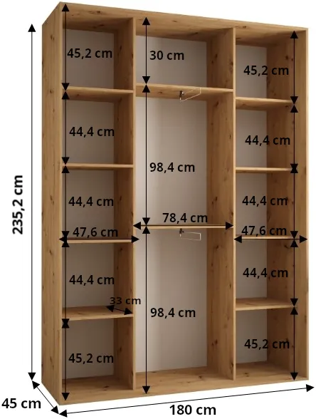 Szafa przesuwna Lanko 1 180 45 cm głębokości