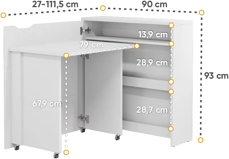 Biurko rozkładane lewe Work Concept Slim
