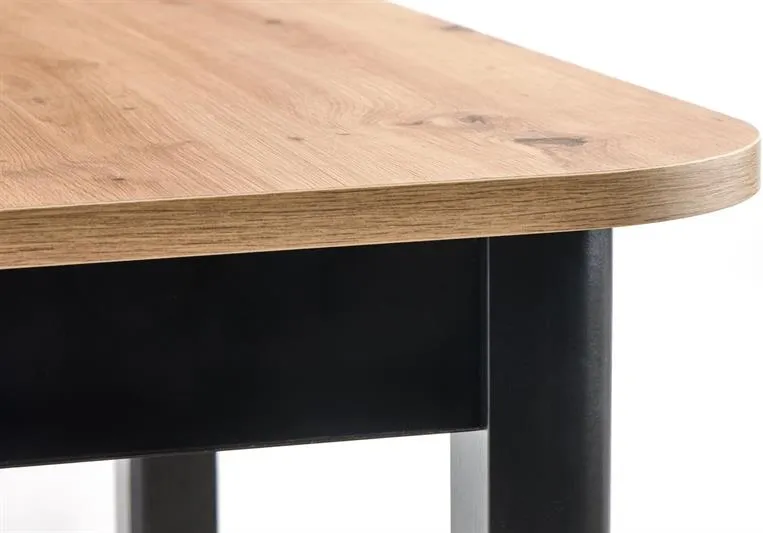 Rozkładany stół Florian do jadalni dąb artisan-czarny