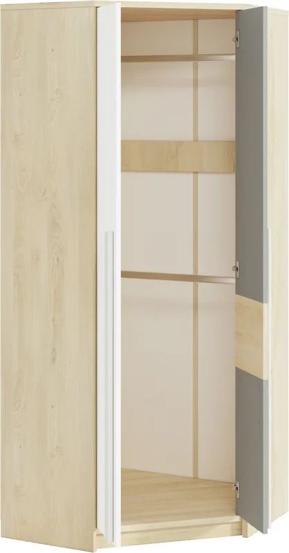 Rohová šatní skříň Drop