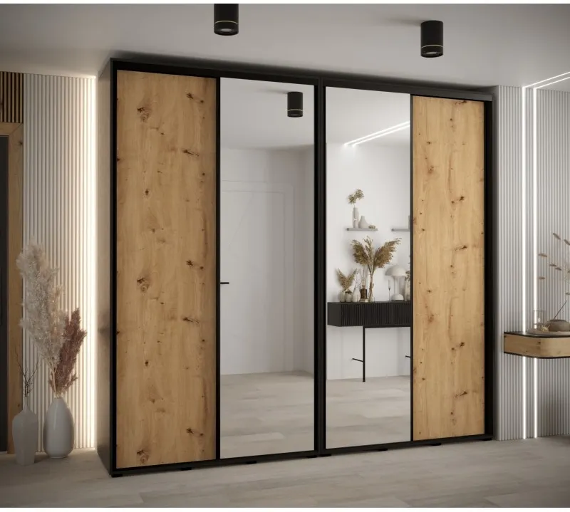 Skriňa s posuvnými dverami so zrkadlom vysoká Davos 3 260 hĺbka 45 cm