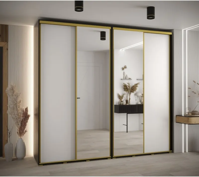 Skriňa s posuvnými dverami so zrkadlom vysoká Davos 3 260 hĺbka 45 cm