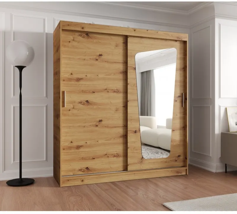 Skriňa s posuvnými dverami so zrkadlom Moka 180 cm