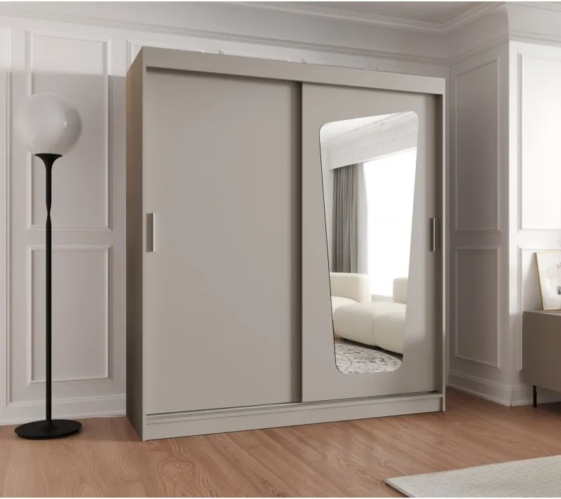 Skriňa s posuvnými dverami so zrkadlom Moka 180 cm
