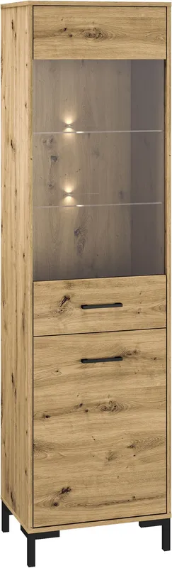 Dvoukřídlá vitrína na nožkách do obývacího pokoje Nevio