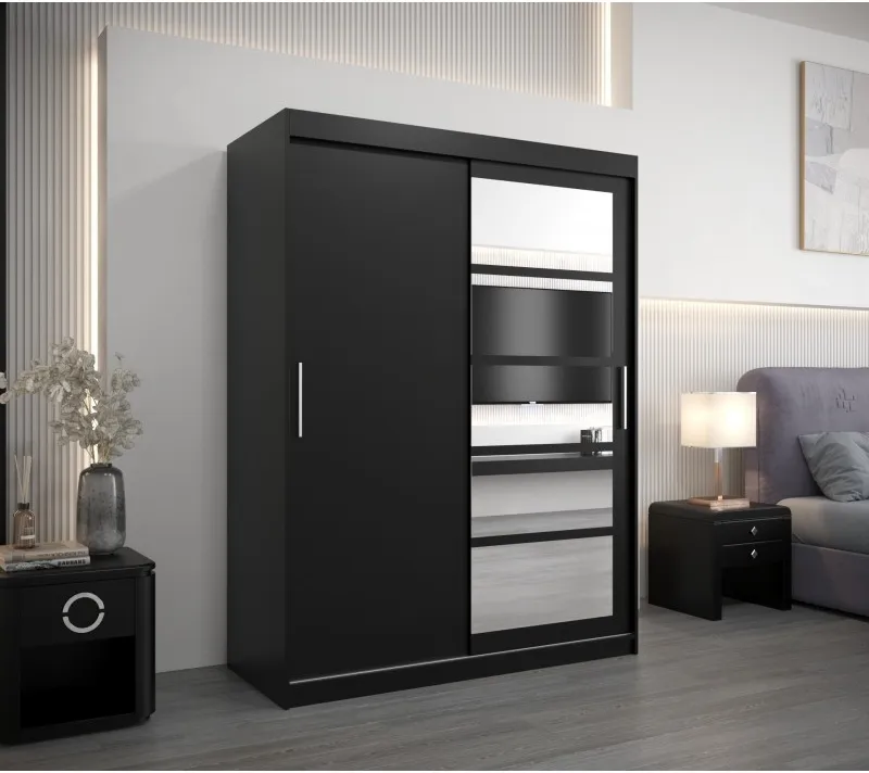 Šatní skříň s posuvnými dveřmi se zrcadlem Roma 1 150