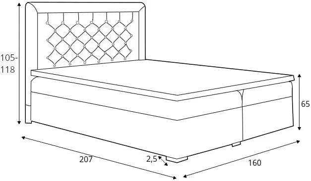 Postel boxspring 160 Glamour