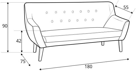 Sofa Nordic 3 Velvet