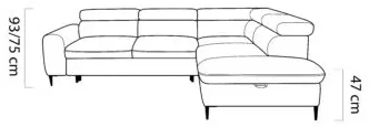 Rohová pohovka Rayo L pravostranná rozkládací s úložným prostorem