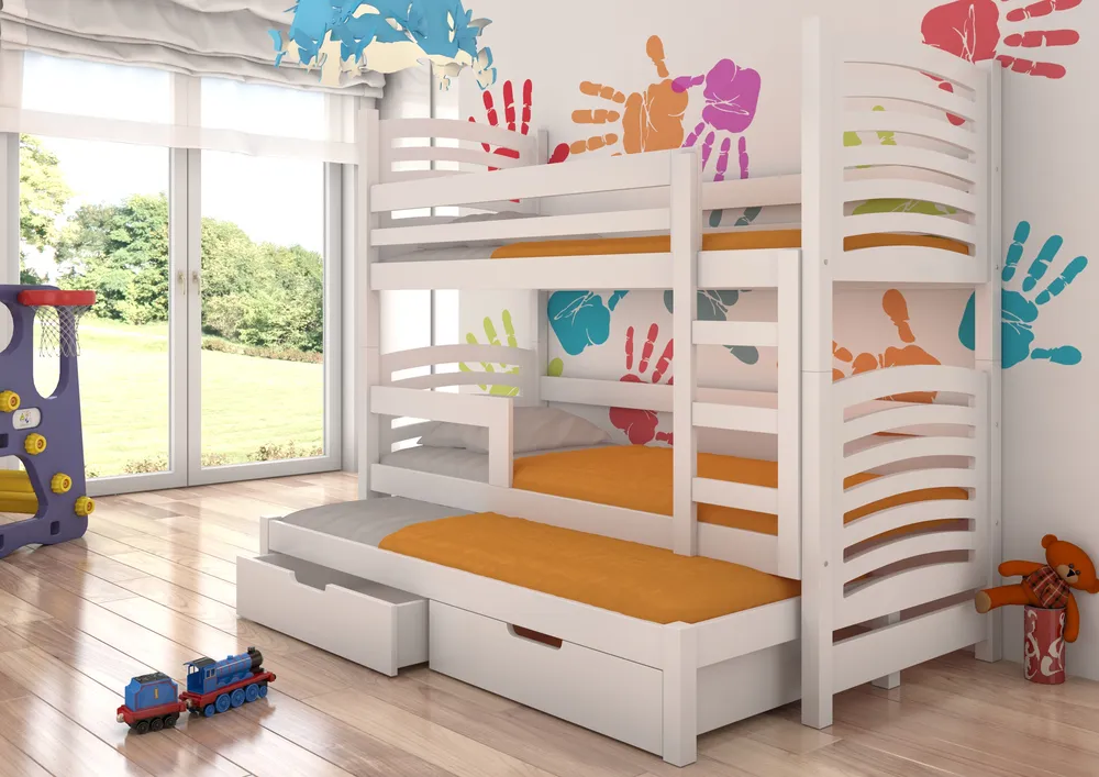 Patrová postel třímístná s matracemi Soria