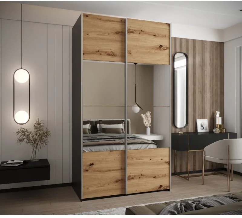 Skriňa s posuvnými dverami so zrkadlom Lux 4 130