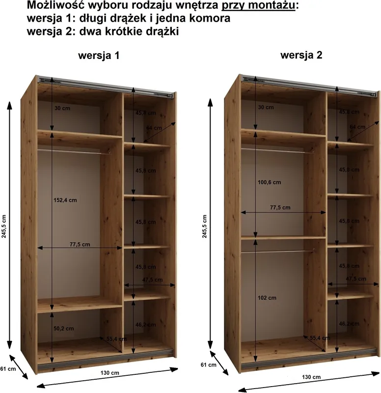 Szafa przesuwna z lustrem Lux 4 130