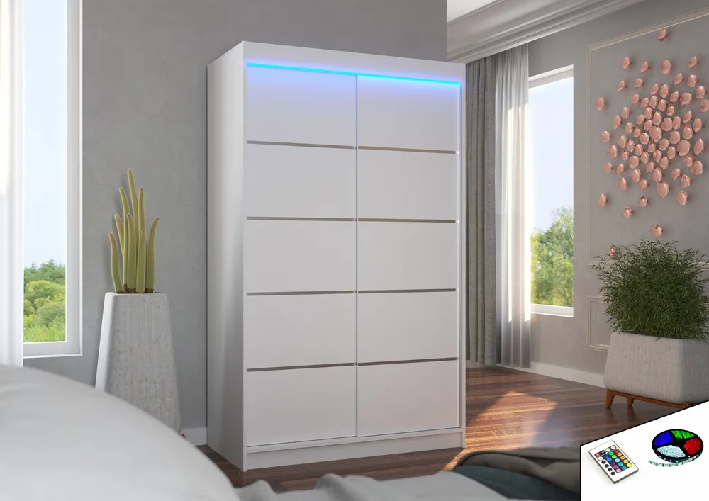 Šatní skříň Benisso 120 s osvětlením