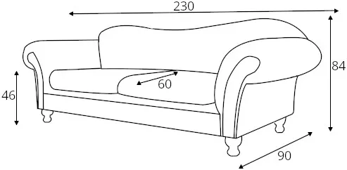 Sofa 3-osobowa z funkcją spania Chesterfield Sheffield