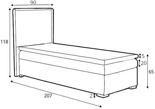 Postel boxspring 90 Gaia