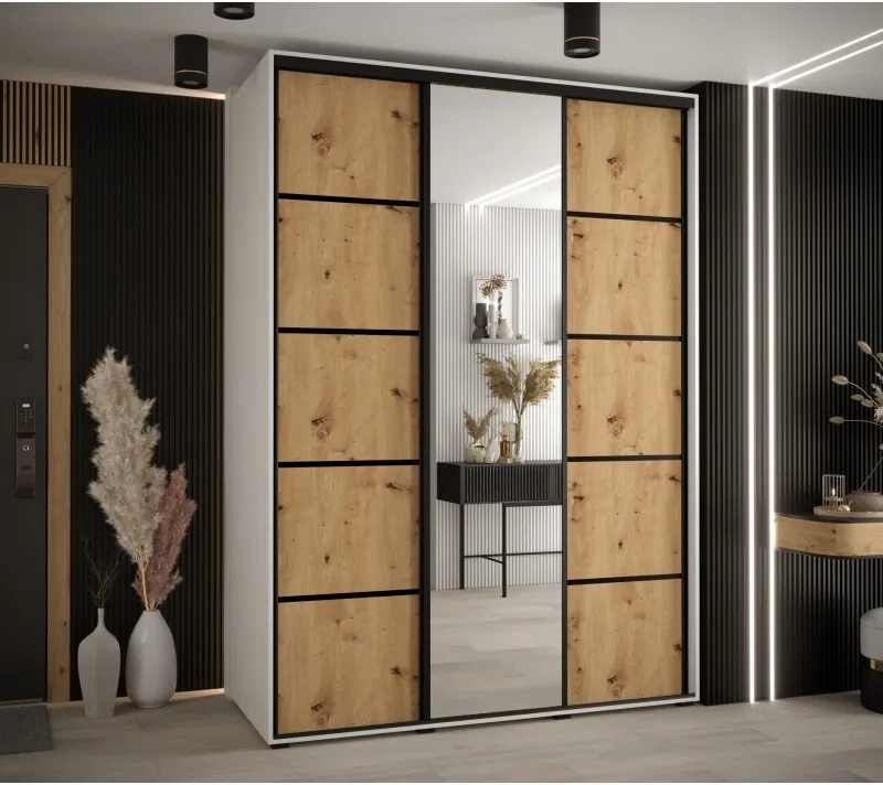 Skříň s posuvnými dveřmi a zrcadlem Davos 5 170, hloubka 60 cm
