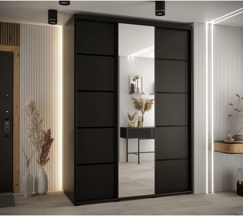 Skříň s posuvnými dveřmi a zrcadlem Davos 5 170, hloubka 60 cm