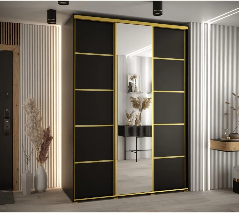Skříň s posuvnými dveřmi a zrcadlem Davos 5 170, hloubka 60 cm