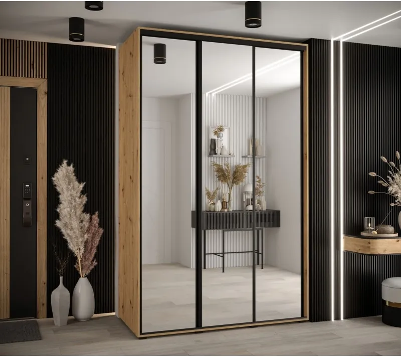 Šatní skříň s posuvnými dveřmi Davos 2 160, hloubka 60 cm