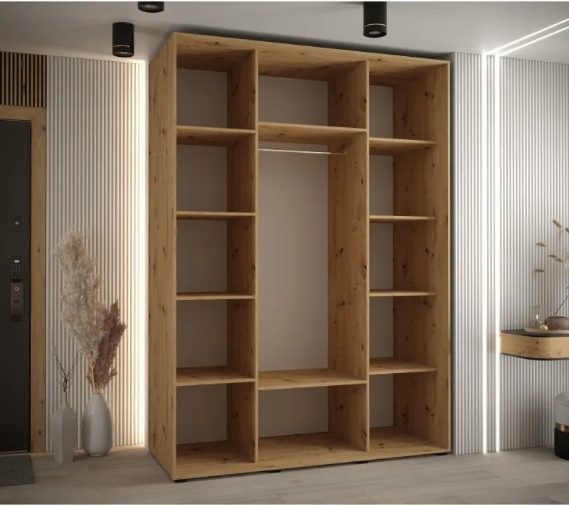Šatní skříň s posuvnými dveřmi Davos 2 160, hloubka 60 cm