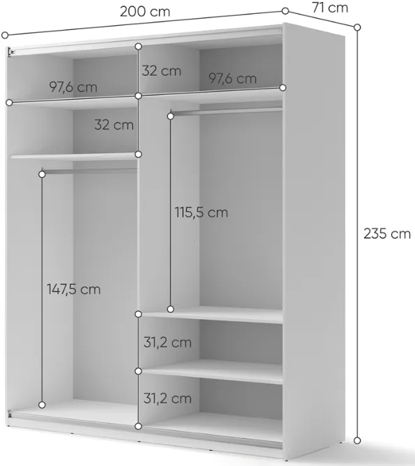 Szafa przesuwna 200 Maxi