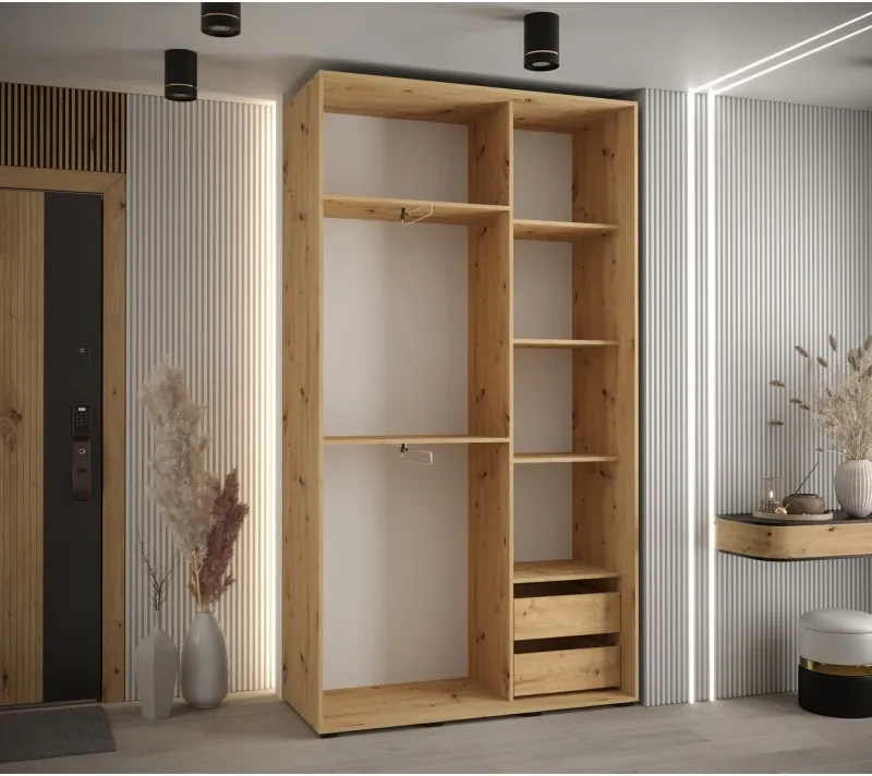 Šatní skříň s posuvnými dveřmi Davos 1 130, hloubka 45 cm