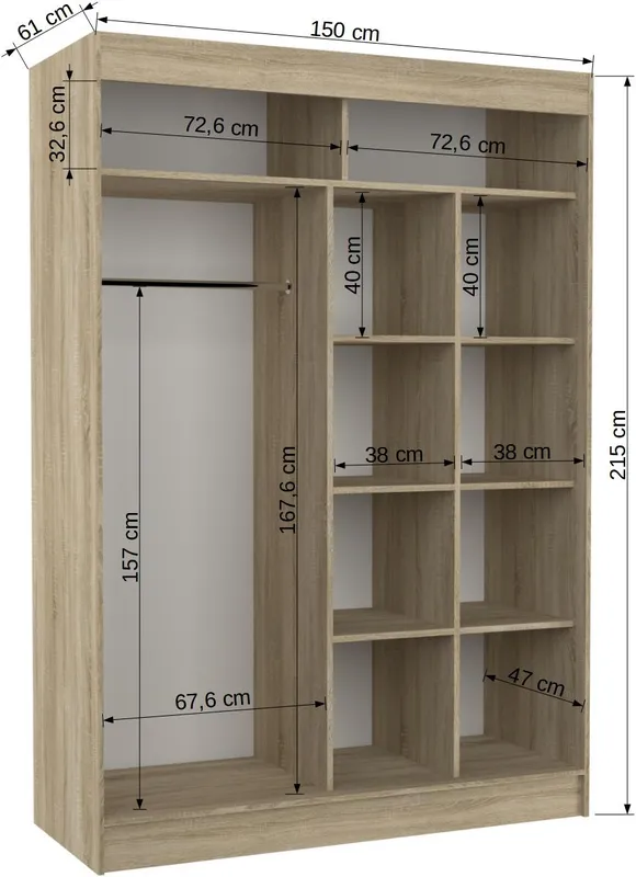 Šatní skříň Karen 150 cm
