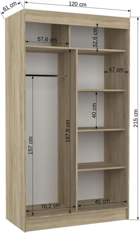 Šatní skříň Toura 120 cm