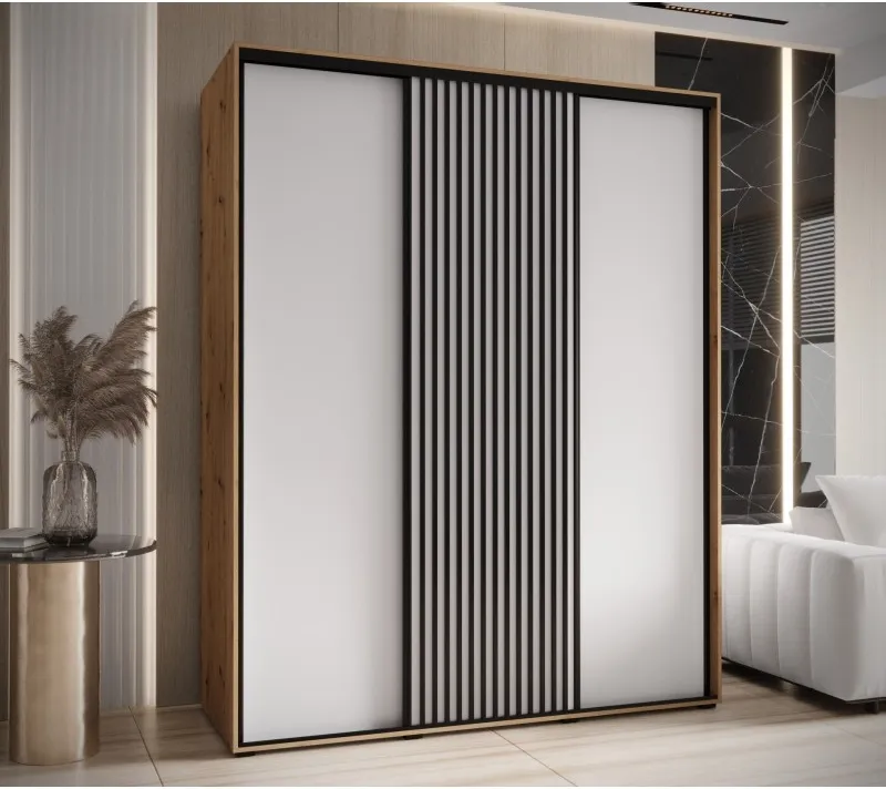 Šatní skříň s posuvnými dveřmi Lanko 1 200, hloubka 60 cm