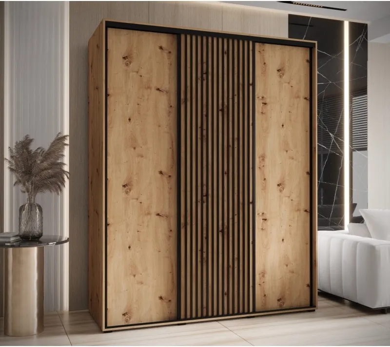 Šatní skříň s posuvnými dveřmi Lanko 1 200, hloubka 60 cm