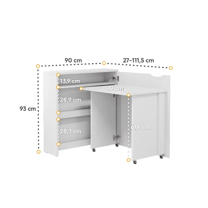 Rozkladací písací stôl pravý Work Concept Slim