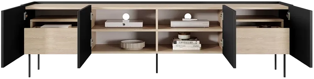 TV stolík Desin 220 cm s 2 zásuvkami