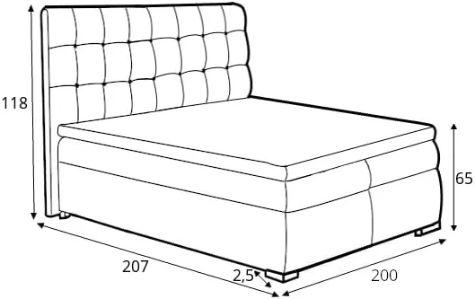 Postel boxspring 200 Deniz