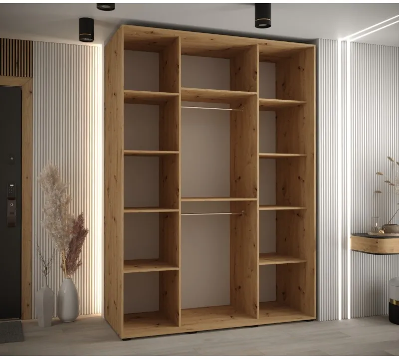 Šatní skříň s posuvnými dveřmi Davos 4 160, hloubka 60 cm