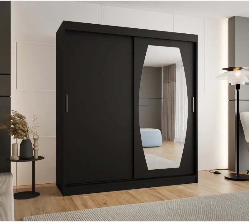 Šatní skříň s posuvnými dveřmi se zrcadlem Rossa 180 cm