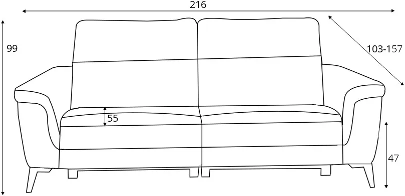 Sofa z funkcją relaksu elektrycznego Verbena