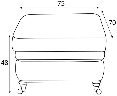 Podnožka Chesterfield Oxford 75x70