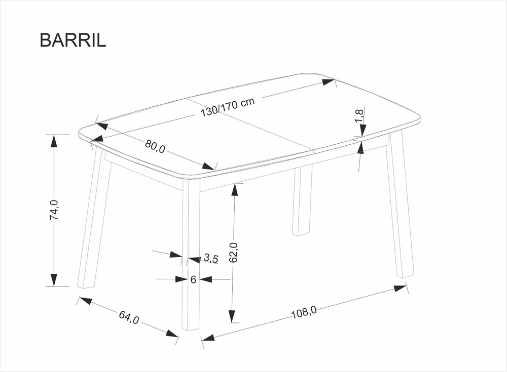 Stůl Barril 130 cm