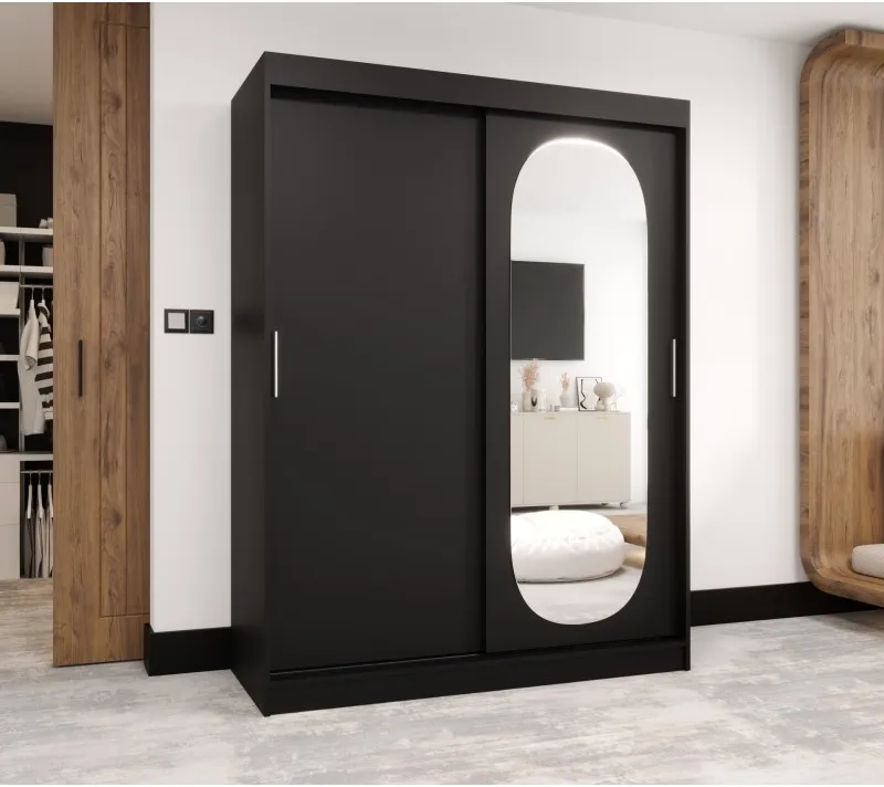 Šatní skříň s posuvnými dveřmi se zrcadlem Royal 150 cm