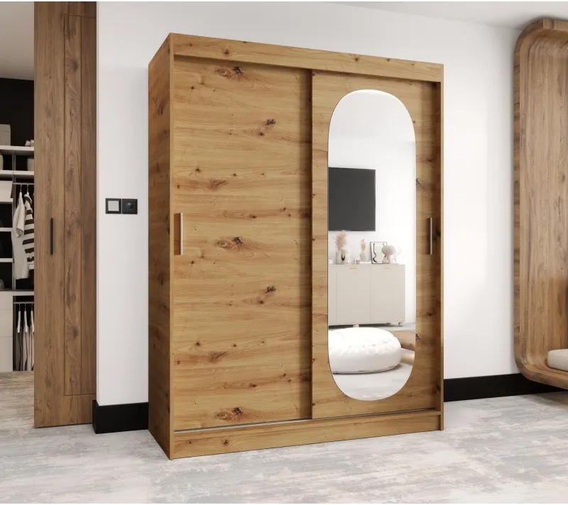 Šatní skříň s posuvnými dveřmi se zrcadlem Royal 150 cm