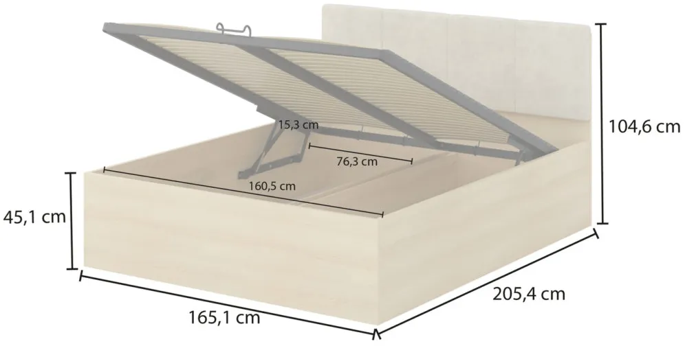 Posteľ Terra 160 s úložným priestorom
