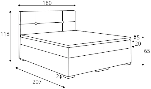 Postel boxspring 180 Gaia