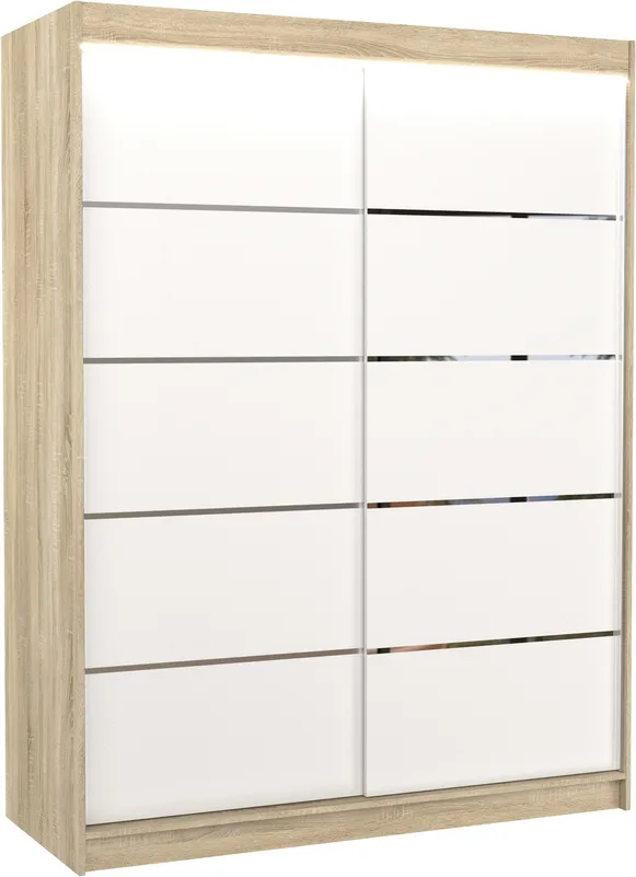 Šatní skříň s posuvnými dveřmi s LED osvětlením Luft 150