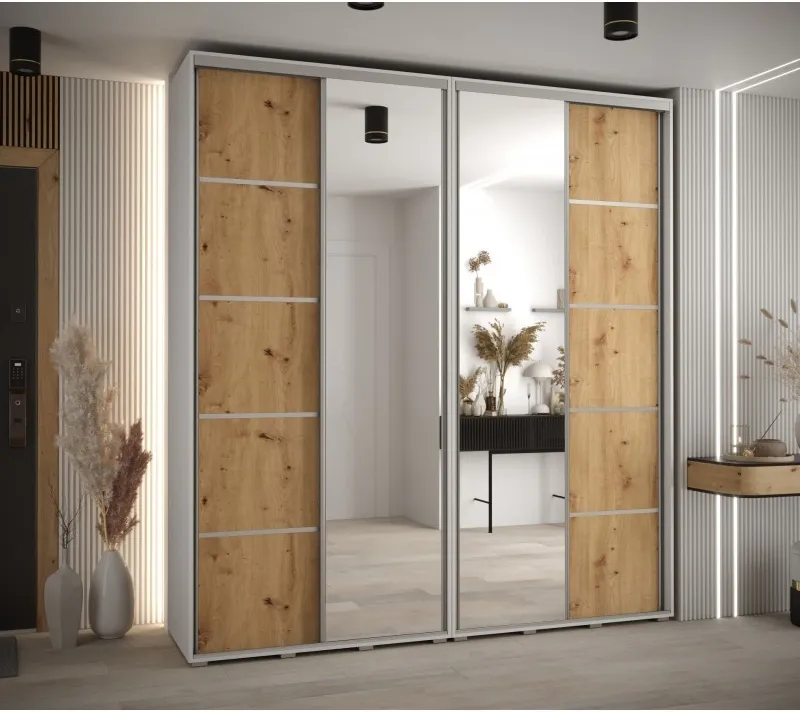 Skriňa s posuvnými dverami so zrkadlom Davos 5 220 cm 45 cm hĺbky