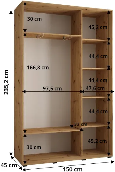 Szafa przesuwna Davos 1 150 45 cm głębokości