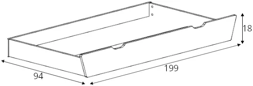 Pojemna i praktyczna szuflada do łóżka 90x200 Swing